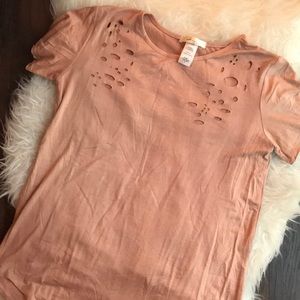 Short Sleeve Tee with Holes